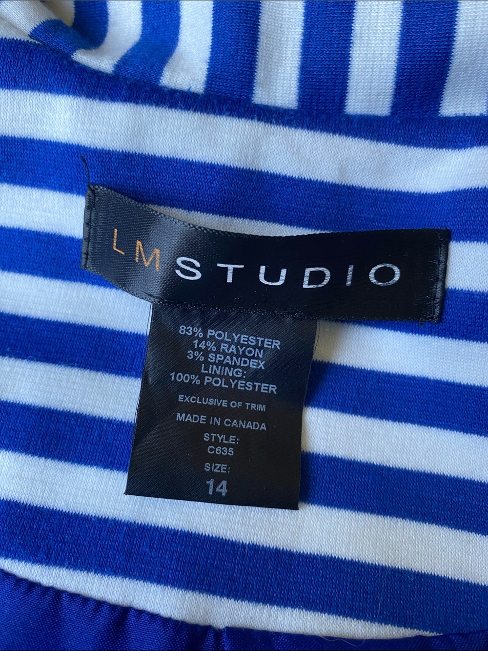 LM STUDIO Blue & White Striped Knit Jacket - Picture 10 of 12